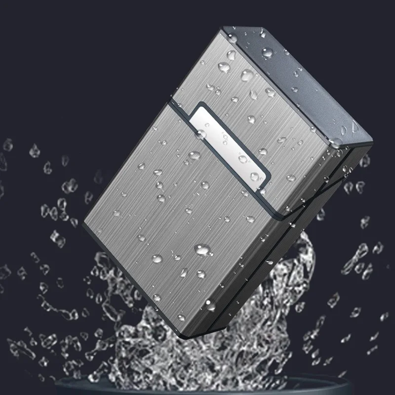 Smoking & Vaping Accessories - Tragbares, schlankes Aluminium-Zigarettenetui, regelmäßig, King-Size-Kunststoff, Zigarren-Tabak-Halter,