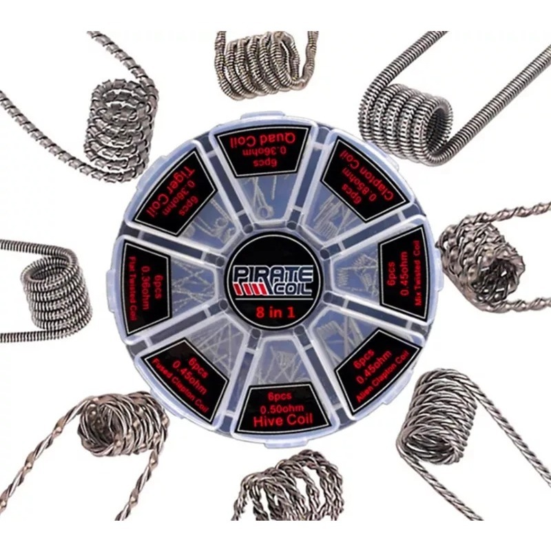 Clapton Wire Pre Built - 48 Stück/Set 8-in-1 vorgefertigte Coils Clapton